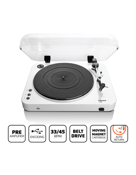 Lenco L-85 WHITE Lecteur de disques avec encodage direct USB Blanc
