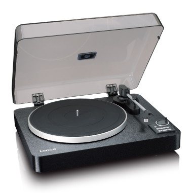 Lenco LBTA-165BK Tourne-disque entièrement automatique avec transmission Bluetooth® et préamplificateu