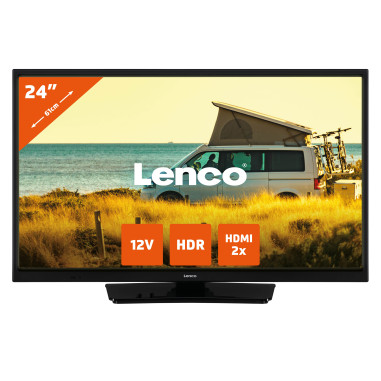 Lenco LED-2423BK TV LED HD 24 pouces avec DVB-T2 DVB-C DVB-S2 12V Noir