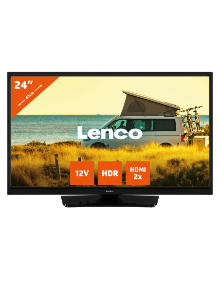 Lenco LED-2423BK TV LED HD 24 pouces avec DVB-T2 DVB-C DVB-S2 12V Noir