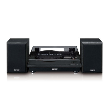 Lenco LS-100BK Platine vinyle avec réception Bluetooth® et deux enceintes externes