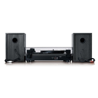 Lenco LS-100BK Platine vinyle avec réception Bluetooth® et deux enceintes externes