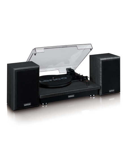 Lenco LS-100BK Platine vinyle avec réception Bluetooth® et deux enceintes externes