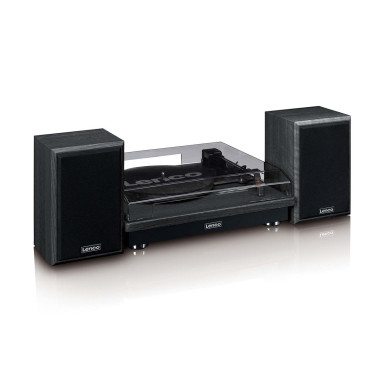 Lenco LS-100BK Platine vinyle avec réception Bluetooth® et deux enceintes externes