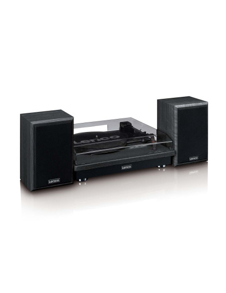 Lenco LS-100BK Platine vinyle avec réception Bluetooth® et deux enceintes externes