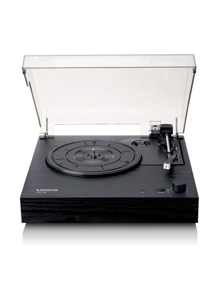 Lenco LS-15BK Lecteur de disques avec Bluetooth®. deux haut-parleurs intégrés et cartouche AT3600L Noir