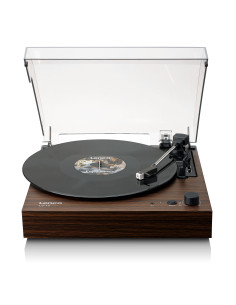 Lenco LS-15WD Lecteur de disques avec Bluetooth®. deux haut-parleurs intégrés et cartouche AT3600L Wood 2