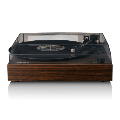 Lenco LS-15WD Lecteur de disques avec Bluetooth®. deux haut-parleurs intégrés et cartouche AT3600L Wood