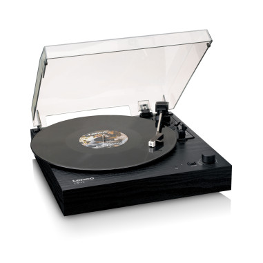 Lenco LS-15BK Lecteur de disques avec Bluetooth®. deux haut-parleurs intégrés et cartouche AT3600L Noir