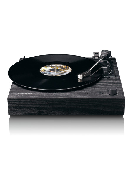 Lenco LS-15BK Lecteur de disques avec Bluetooth®. deux haut-parleurs intégrés et cartouche AT3600L Noir
