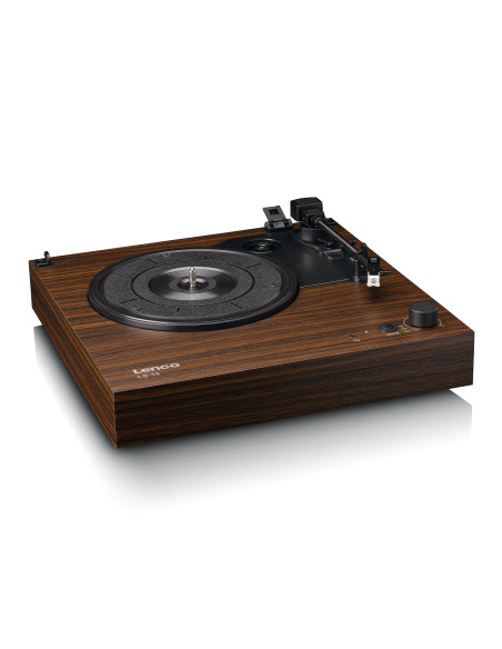 Lenco LS-15WD Lecteur de disques avec Bluetooth®. deux haut-parleurs intégrés et cartouche AT3600L Wood