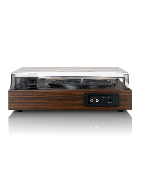 Lenco LS-15WD Lecteur de disques avec Bluetooth®. deux haut-parleurs intégrés et cartouche AT3600L Wood