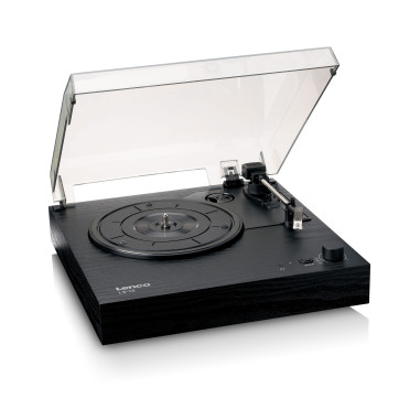 Lenco LS-15BK Lecteur de disques avec Bluetooth®. deux haut-parleurs intégrés et cartouche AT3600L Noir