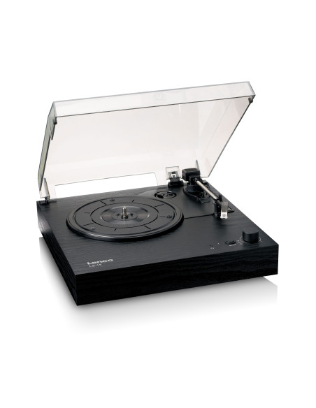 Lenco LS-15BK Lecteur de disques avec Bluetooth®. deux haut-parleurs intégrés et cartouche AT3600L Noir