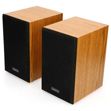 Lenco LS-300WD Lecteur de disques avec Bluetooth® et deux haut-parleurs séparés Wood