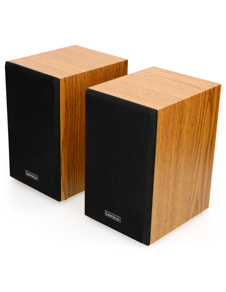 Lenco LS-300WD Lecteur de disques avec Bluetooth® et deux haut-parleurs séparés Wood