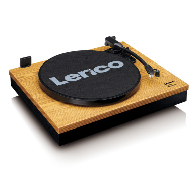 Lenco LS-300WD Lecteur de disques avec Bluetooth® et deux haut-parleurs séparés Wood