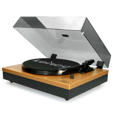 Lenco LS-300WD Lecteur de disques avec Bluetooth® et deux haut-parleurs séparés Wood