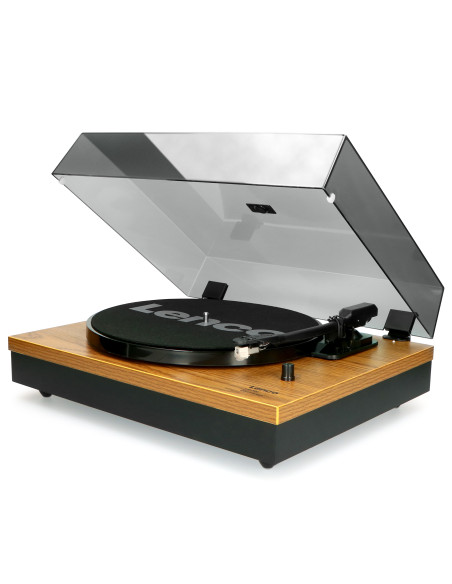 Lenco LS-300WD Lecteur de disques avec Bluetooth® et deux haut-parleurs séparés Wood