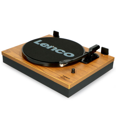 Lenco LS-300WD Lecteur de disques avec Bluetooth® et deux haut-parleurs séparés Wood