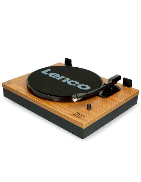 Lenco LS-300WD Lecteur de disques avec Bluetooth® et deux haut-parleurs séparés Wood