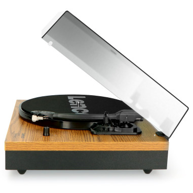 Lenco LS-300WD Lecteur de disques avec Bluetooth® et deux haut-parleurs séparés Wood