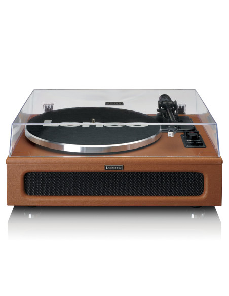 Lenco LS-430BN Table tournante avec Bluetooth MMC 4 haut-parleurs intégrés Marron