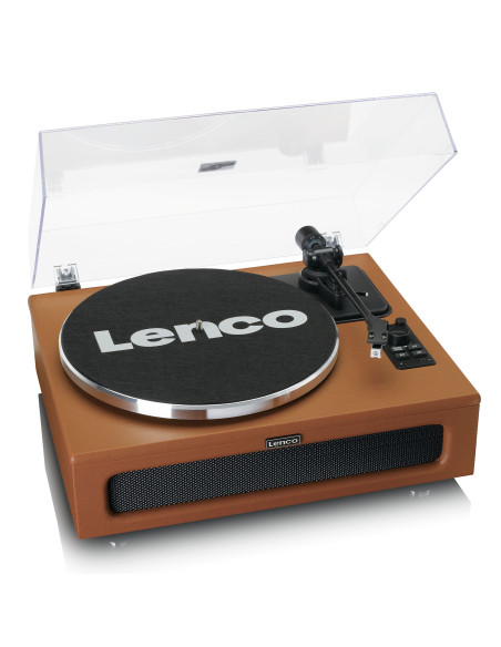 Lenco LS-430BN Table tournante avec Bluetooth MMC 4 haut-parleurs intégrés Marron