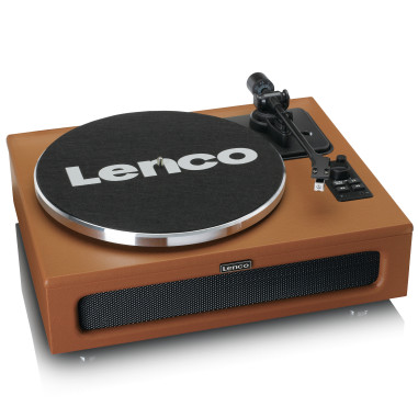 Lenco LS-430BN Table tournante avec Bluetooth MMC 4 haut-parleurs intégrés Marron
