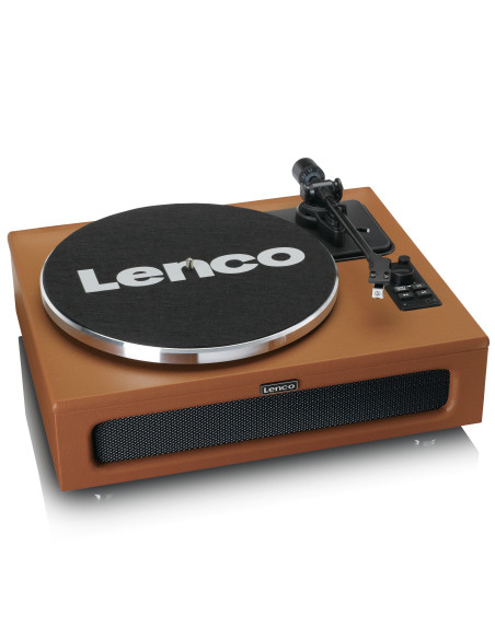 Lenco LS-430BN Table tournante avec Bluetooth MMC 4 haut-parleurs intégrés Marron