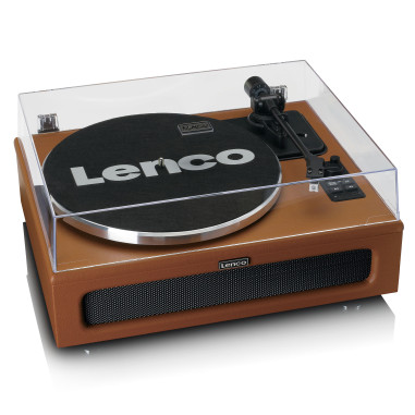 Lenco LS-430BN Table tournante avec Bluetooth MMC 4 haut-parleurs intégrés Marron
