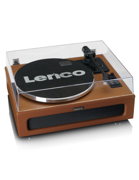 Lenco LS-430BN Table tournante avec Bluetooth MMC 4 haut-parleurs intégrés Marron