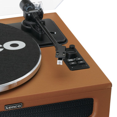 Lenco LS-430BN Table tournante avec Bluetooth MMC 4 haut-parleurs intégrés Marron