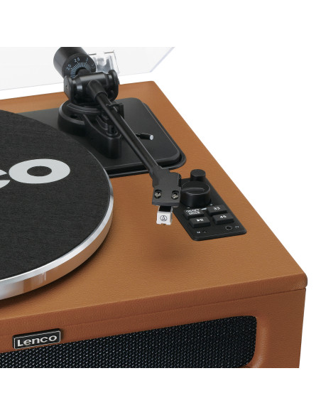 Lenco LS-430BN Table tournante avec Bluetooth MMC 4 haut-parleurs intégrés Marron