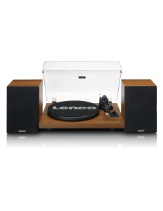 Lenco LS-480WD Lecteur de disques avec amplificateur intégré et Bluetooth® et 2 haut-parleurs externes Wood