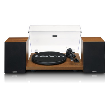 Lenco LS-480WD Lecteur de disques avec amplificateur intégré et Bluetooth® et 2 haut-parleurs externes Wood