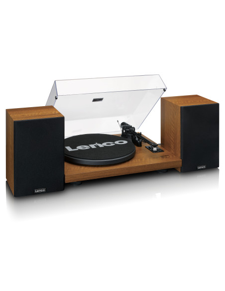 Lenco LS-480WD Lecteur de disques avec amplificateur intégré et Bluetooth® et 2 haut-parleurs externes Wood