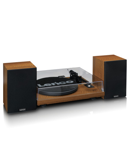 Lenco LS-480WD Lecteur de disques avec amplificateur intégré et Bluetooth® et 2 haut-parleurs externes Wood