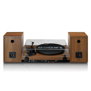 Lenco LS-480WD Lecteur de disques avec amplificateur intégré et Bluetooth® et 2 haut-parleurs externes Wood