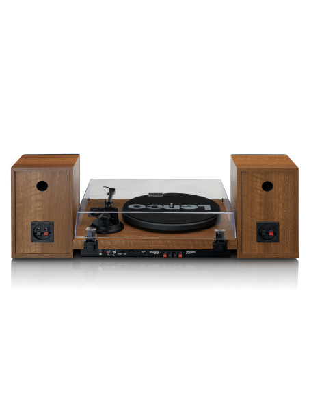 Lenco LS-480WD Lecteur de disques avec amplificateur intégré et Bluetooth® et 2 haut-parleurs externes Wood