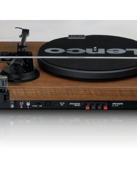 Lenco LS-480WD Lecteur de disques avec amplificateur intégré et Bluetooth® et 2 haut-parleurs externes Wood