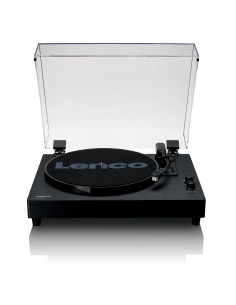 Lenco LS-60BK Platine en bois avec haut-parleurs intégrés et Bluetooth®.