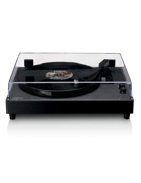Lenco LS-60BK Platine en bois avec haut-parleurs intégrés et Bluetooth®.