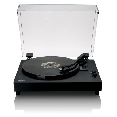 Lenco LS-60BK Platine en bois avec haut-parleurs intégrés et Bluetooth®.