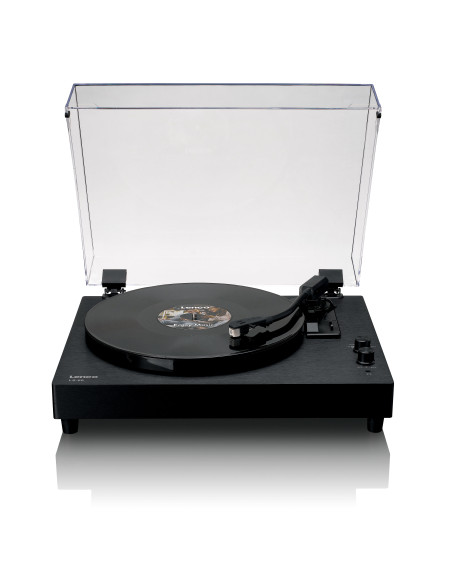 Lenco LS-60BK Platine en bois avec haut-parleurs intégrés et Bluetooth®.