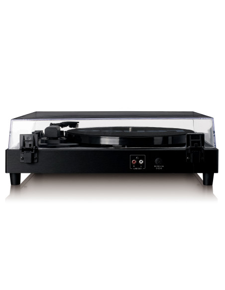 Lenco LS-60BK Platine en bois avec haut-parleurs intégrés et Bluetooth®.