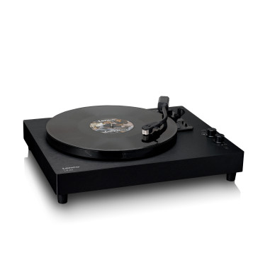Lenco LS-60BK Platine en bois avec haut-parleurs intégrés et Bluetooth®.