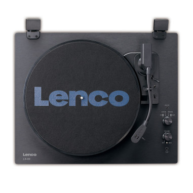 Lenco LS-60BK Platine en bois avec haut-parleurs intégrés et Bluetooth®.