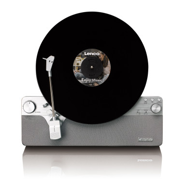 Lenco LSA-071SI Tourne-disque vertical entièrement automatique avec haut-parleurs intégrés et Bluetooth® Silver