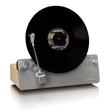Lenco LSA-071SI Tourne-disque vertical entièrement automatique avec haut-parleurs intégrés et Bluetooth® Silver